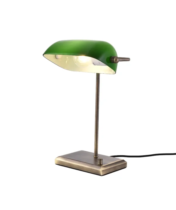 Artdelight Oxford - lampe à poser - 27 x 19 x 37 cm - bronze et vert