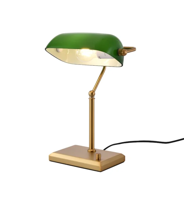 Artdelight Oxford - lampe à poser - 27 x 19 x 37 cm - or et vert
