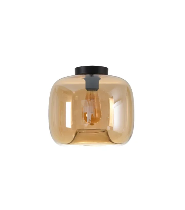 Artdelight Preston - plafonnier - Ø 28 x 26 cm - ambre
