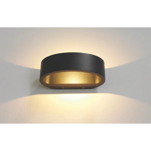 Artdelight Sharp - applique murale d'extérieur - 19 x 10 x 7 cm - 7,2W LED dimmable inclus - IP65 - noir