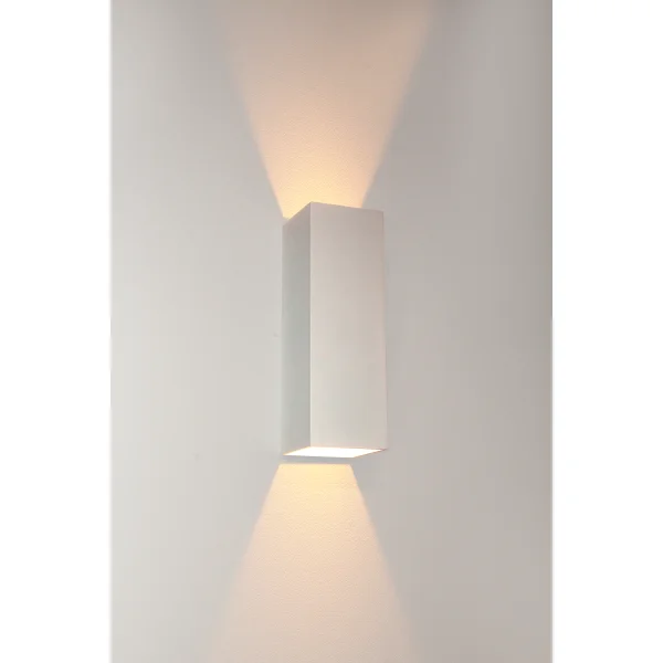 Artdelight Vegas - Applique d'extérieur - 8 x 8 x 25 cm - 2 x 4W LED dimmable inclus - IP65 - blanc