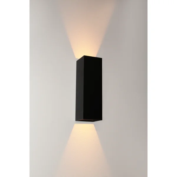 Artdelight Vegas - Applique d'extérieur - 8 x 8 x 25 cm - 2 x 4W LED dimmable inclus - IP65 - noir