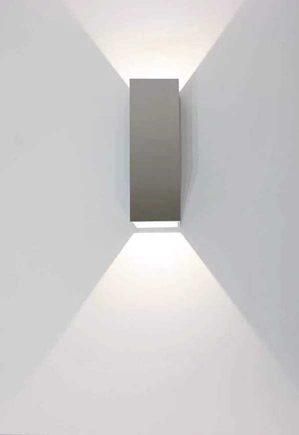 Artdelight Vegas - applique murale extérieure - 5 x 5 x 15 cm - 2 x 1,5W LED inclus - IP65 - aluminium