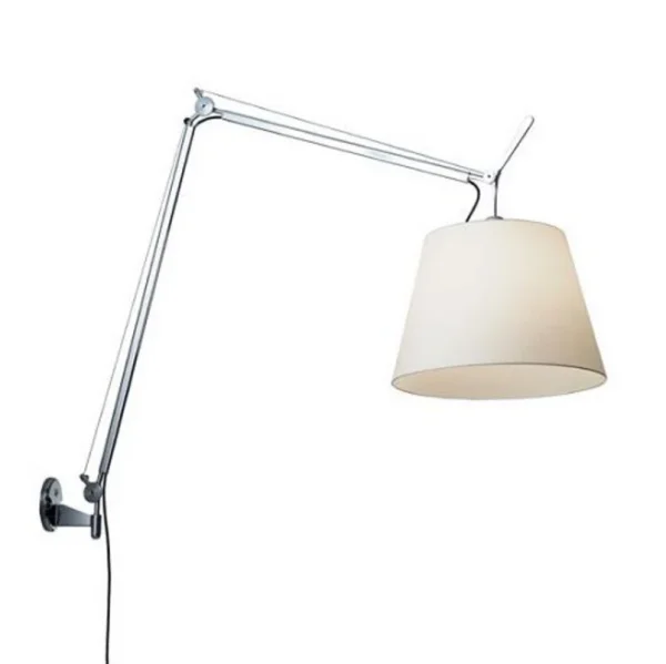 Artemide - Applique murale Tolomeo Mega avec interrupteur Ø420 aluminium/blanc