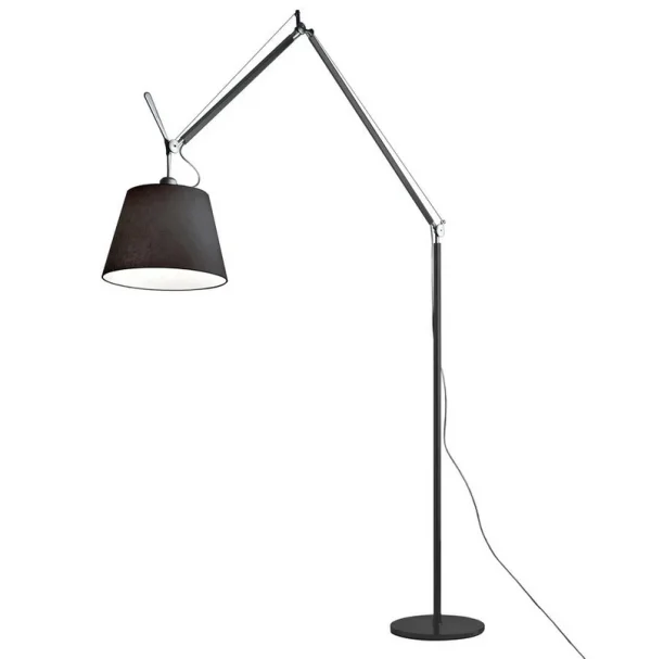 Artemide - Lampadaire Tolomeo Mega Ø36, satiné/noir, à intensité variable