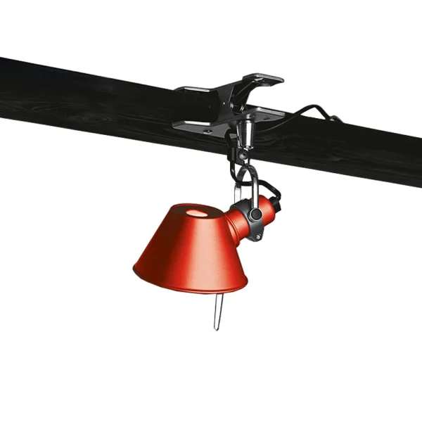 Artemide Lampe murale Tolomeo Micro Pinza avec fixation par pince rouge