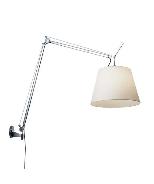 Artemide - Tolomeo Mega Applique Murale avec Interrupteur Ø320 Aluminium/Blanc