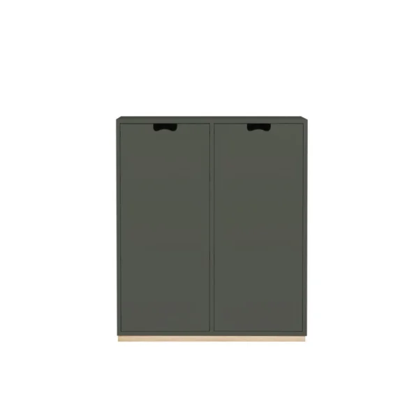 Asplund Armoire Snö E Green khaki, base en bouleau, portes opaques, dj.30 cm