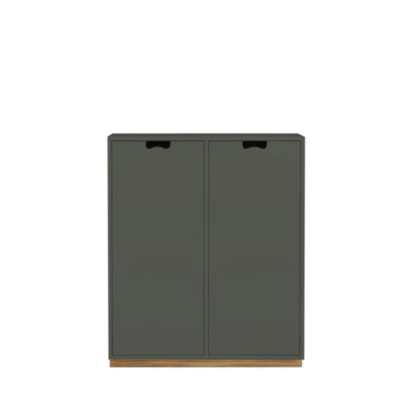 Asplund Armoire Snö E Green khaki, base en chêne, portes opaques, dj.42 cm