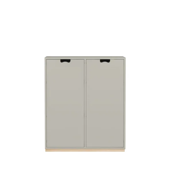 Asplund Armoire Snö E light grey, base en bouleau, portes opaques, dj.30 cm