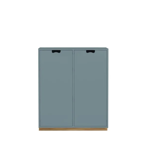 Asplund Armoire Snö E nordic blue, base en chêne, portes opaques, dj.30 cm