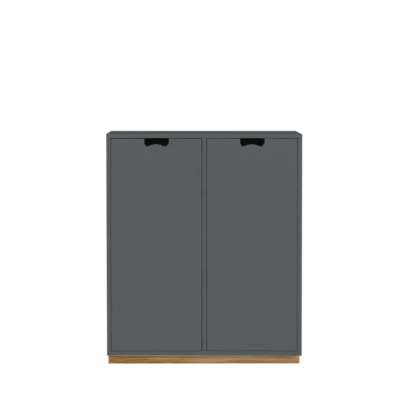 Asplund Armoire Snö E Storm grey, base en chêne, portes opaques, dj.30 cm