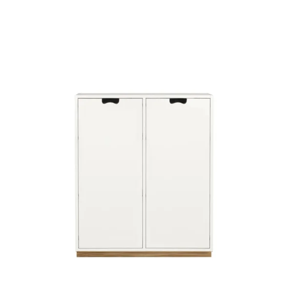 Asplund Armoire Snö E White, base en chêne, portes opaques, dj.30 cm