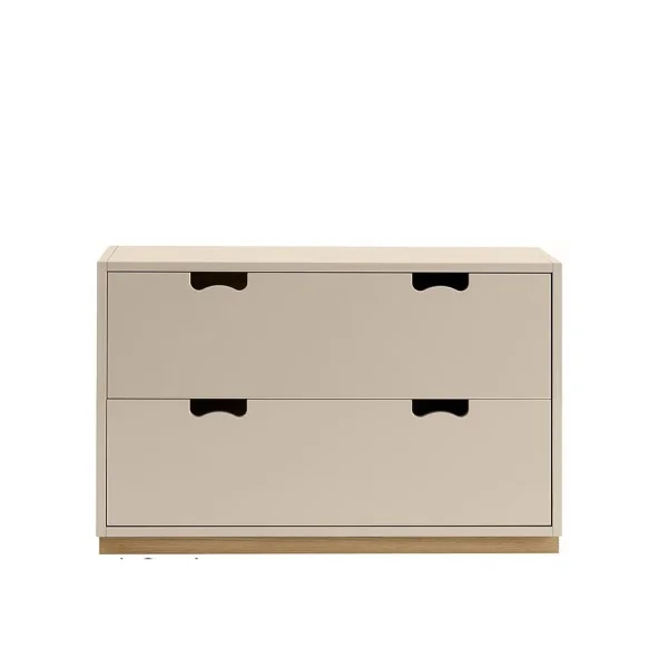 Asplund Commode Snö A2 dark sand, support en chêne