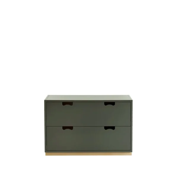 Asplund Commode Snö A2 green khaki, support en bouleau