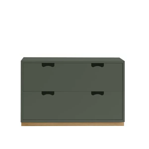 Asplund Commode Snö A2 green khaki, support en chêne