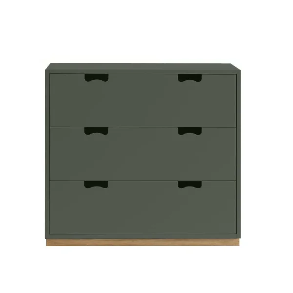 Asplund Commode Snö A3 green khaki, support en chêne