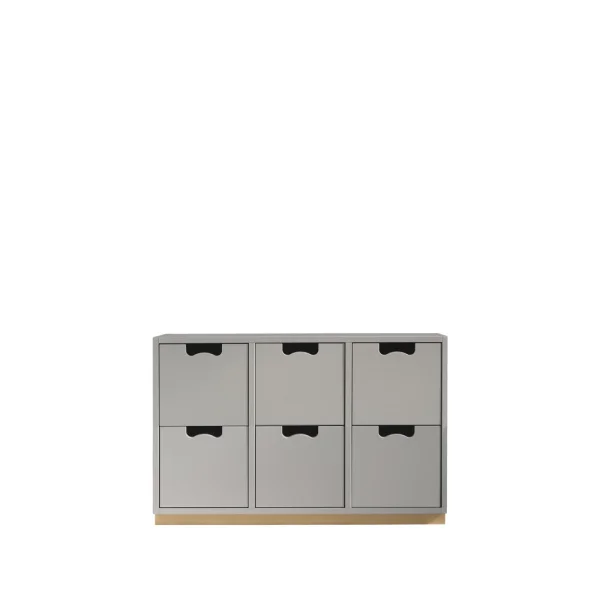 Asplund Commode Snö B2 light grey, support en bouleau