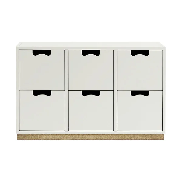 Asplund Commode Snö B2 white, support en bouleau