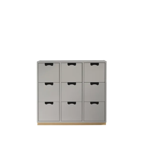 Asplund Commode Snö B3 light grey, support en bouleau