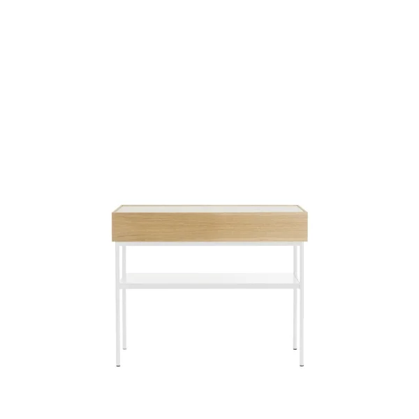 Asplund Luc 100 table console chêne teinté blanc (p2), plateau en marbre