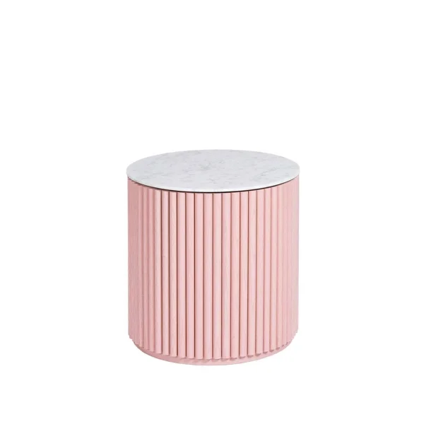 Asplund Petit Palais table d'appoint dusty pink, h42, dessus en marbre carrara