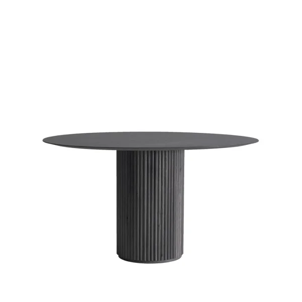 Asplund Table à manger Palais Royal chêne teinté gris foncé, support chêne teinté gris foncé.