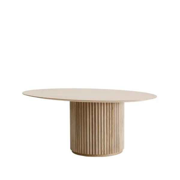 Asplund Table basse Palais Ovale chêne teinté blanc (p2), support en chêne teinté blanc