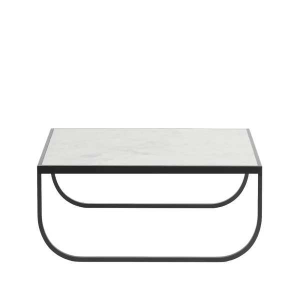 Asplund Table basse Tati High marbre blanc, char grey support