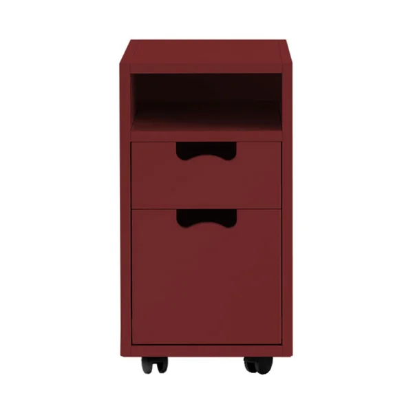 Asplund Table de chevet Snö G3 Brown red, roues noires