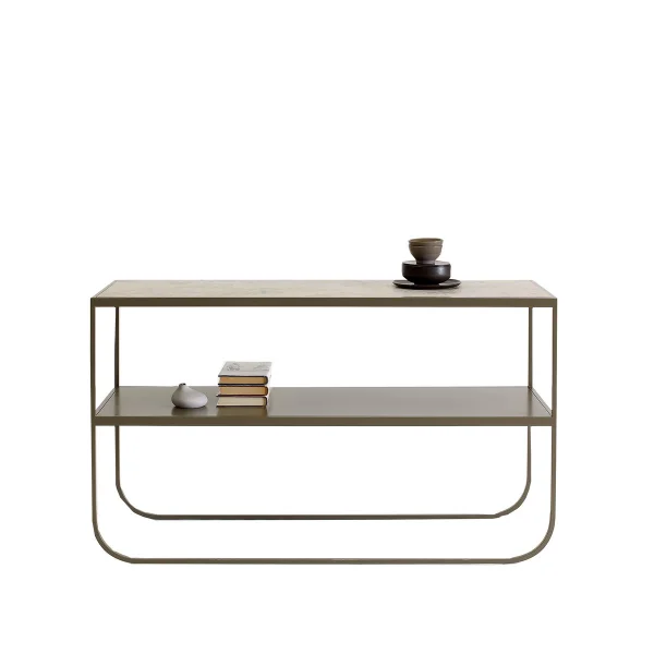 Asplund Tati Console 120 table d'appoint calcaire jura, support nougat, 120