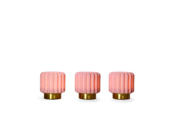 Atelier Pierre - Dentelles 9 Portable Lampe de Table 3 pcs. Ø9 Strawberry/Gold