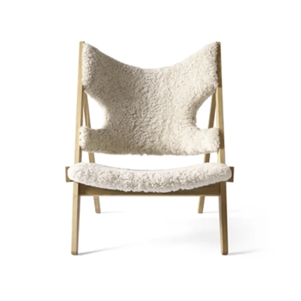 Audo Copenhagen Chaise lounge Knitting peau de mouton Nature, structure chêne natural