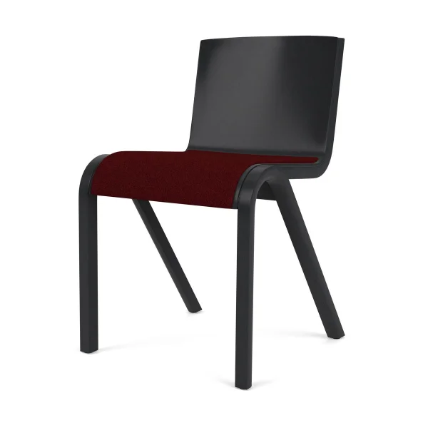 Audo Copenhagen Chaise Ready assise rembourrée Black oak-Baru 0570 Red