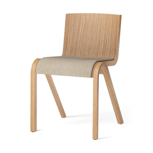 Audo Copenhagen Chaise Ready assise rembourrée Natural oak-Audo Bouclé 02