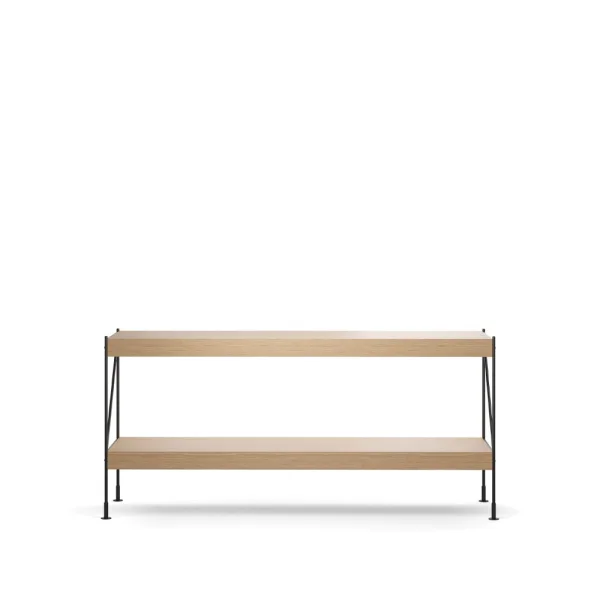 Audo Copenhagen Étagère Zet natural oak, 1x2, black steel base