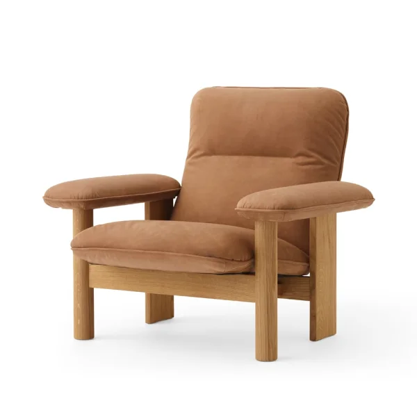 Audo Copenhagen Fauteuil Brasilia Oiled oak-Dunes camel leather 21004