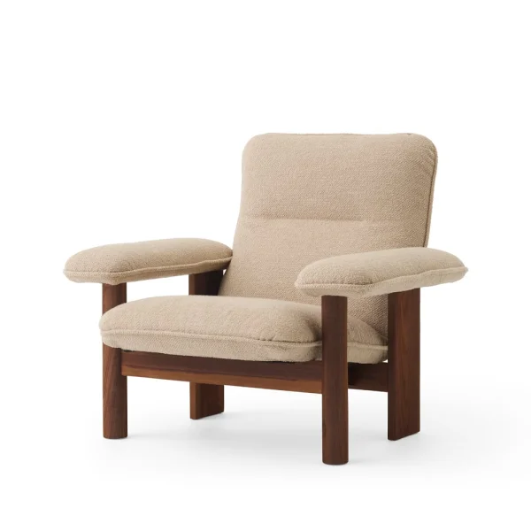 Audo Copenhagen Fauteuil Brasilia Walnut-Bouclé 02 beige