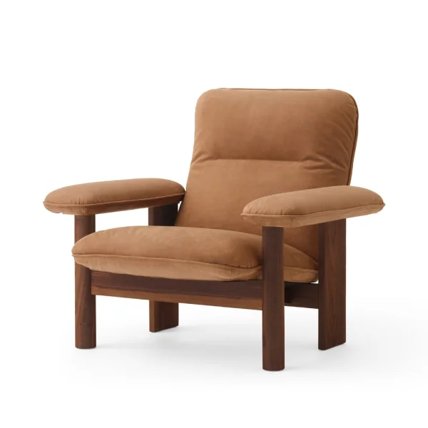 Audo Copenhagen Fauteuil Brasilia Walnut-Dunes camel leather 21004