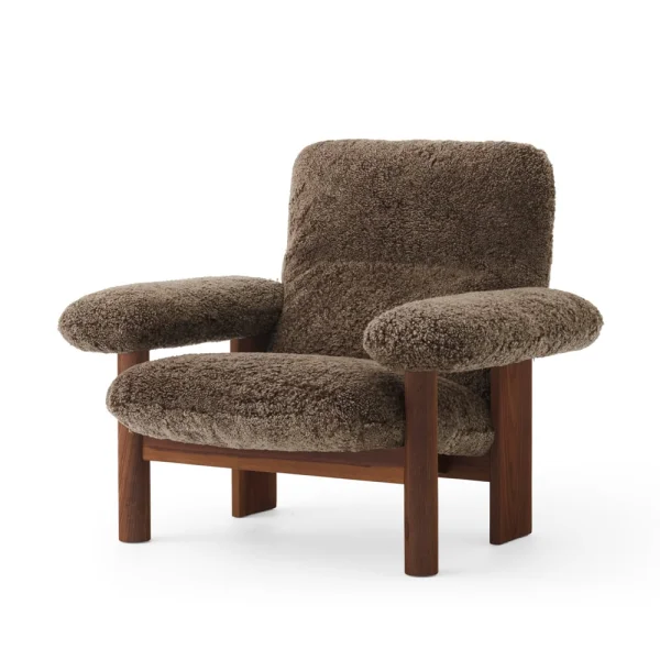 Audo Copenhagen Fauteuil Brasilia Walnut-Root sheepskin