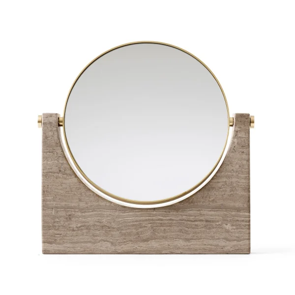 Audo Copenhagen Miroir Pepe Marble laiton-marbre brun