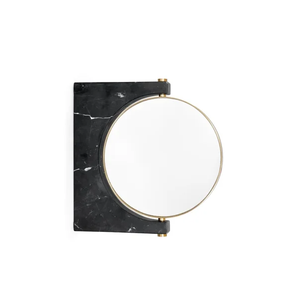 Audo Copenhagen Miroir Pepe Marble marbre noir, suspendu au mur