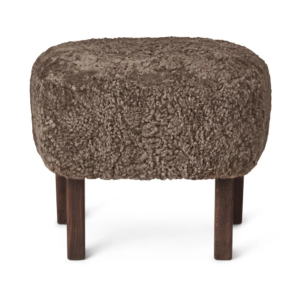 Audo Copenhagen Pouf Ingeborg Peau de mouton Sahara-pieds chêne fumé