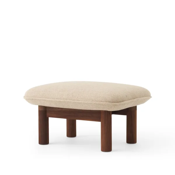 Audo Copenhagen Repose-pieds Brasilia Bouclé 02 beige-structure en noyer