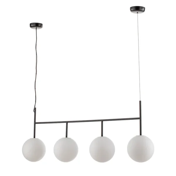 Audo Copenhagen - Suspension TR Bulb, 4 ampoules, noir/opale