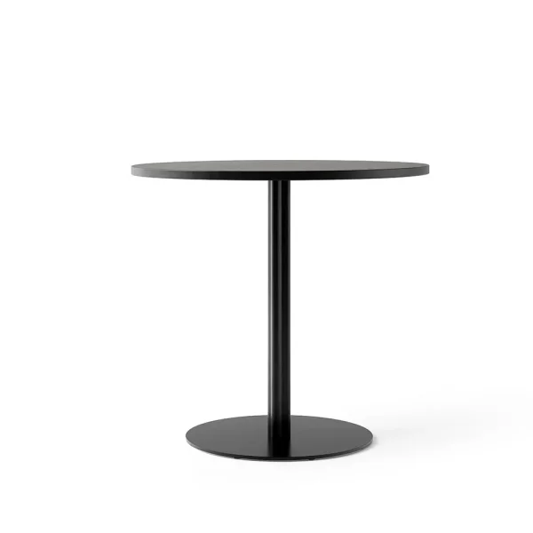 Audo Copenhagen Table à manger Harbour Column Oak black-structure noire, Ø80 cm
