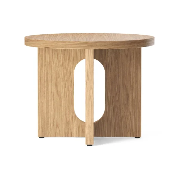 Audo Copenhagen Table d’appoint Androgyne Ø50 cm base en chêne Plateau de table en chêne