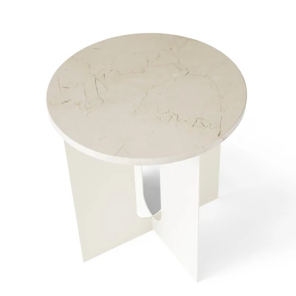 Audo Copenhagen Table d'appoint Androgyne, plateau de table Ø42 cm ivoire