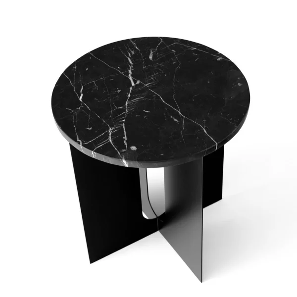 Audo Copenhagen Table d'appoint Androgyne, plateau de table Ø42 cm noir