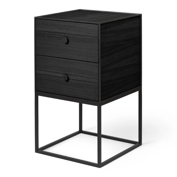 Audo Copenhagen Table d'appoint avec deux tiroirs Frame 35 Frêne peint noir